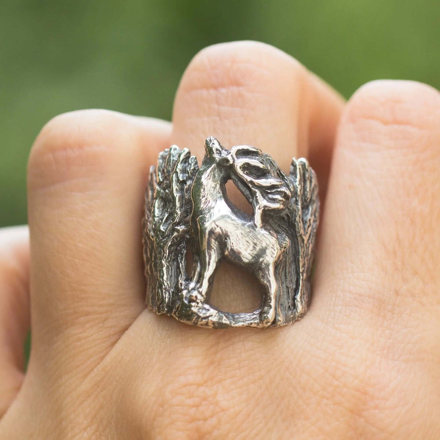 Elk Ring is silver, on hand