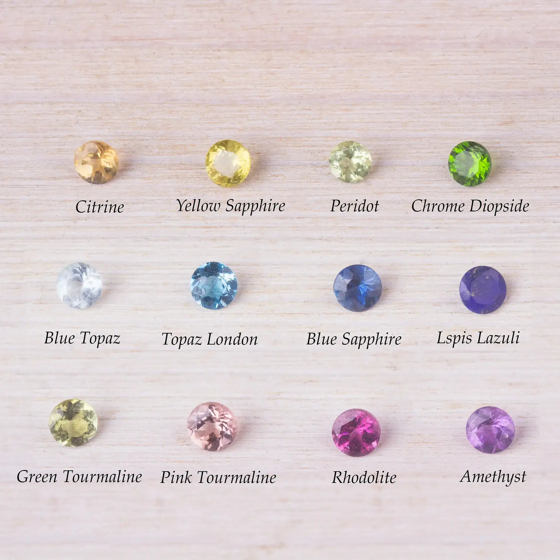 Gemstones in different colors for the fox ring