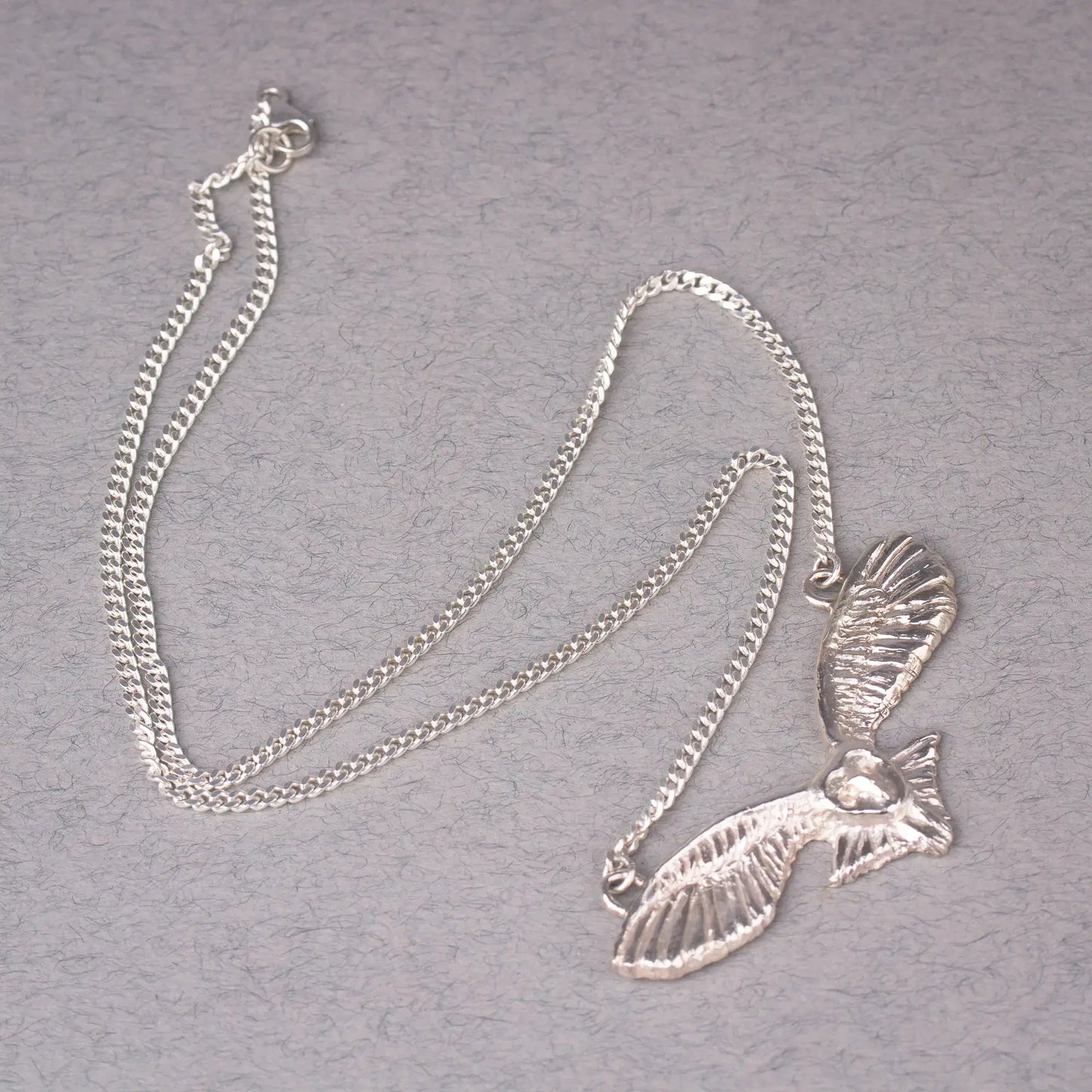 Barn Owl Statement Pendant in Silver, Flying Owl, Spirit Animal Necklace