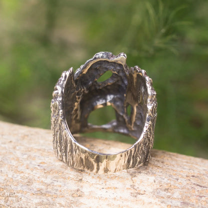 Elk Ring in Silver, Stag Ring, Enchanted Forest jewelry, Woodland Spirit Animal Ring