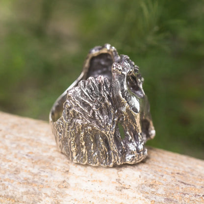 Elk Ring in Silver, Stag Ring, Enchanted Forest jewelry, Woodland Spirit Animal Ring