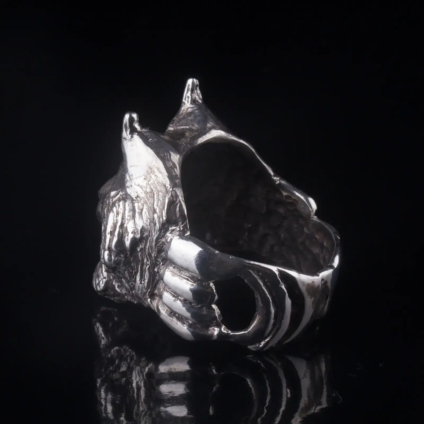 Lynx Ring in Silver, Wild Cat Ring , Man Statement Ring, Chunky Totem Ring