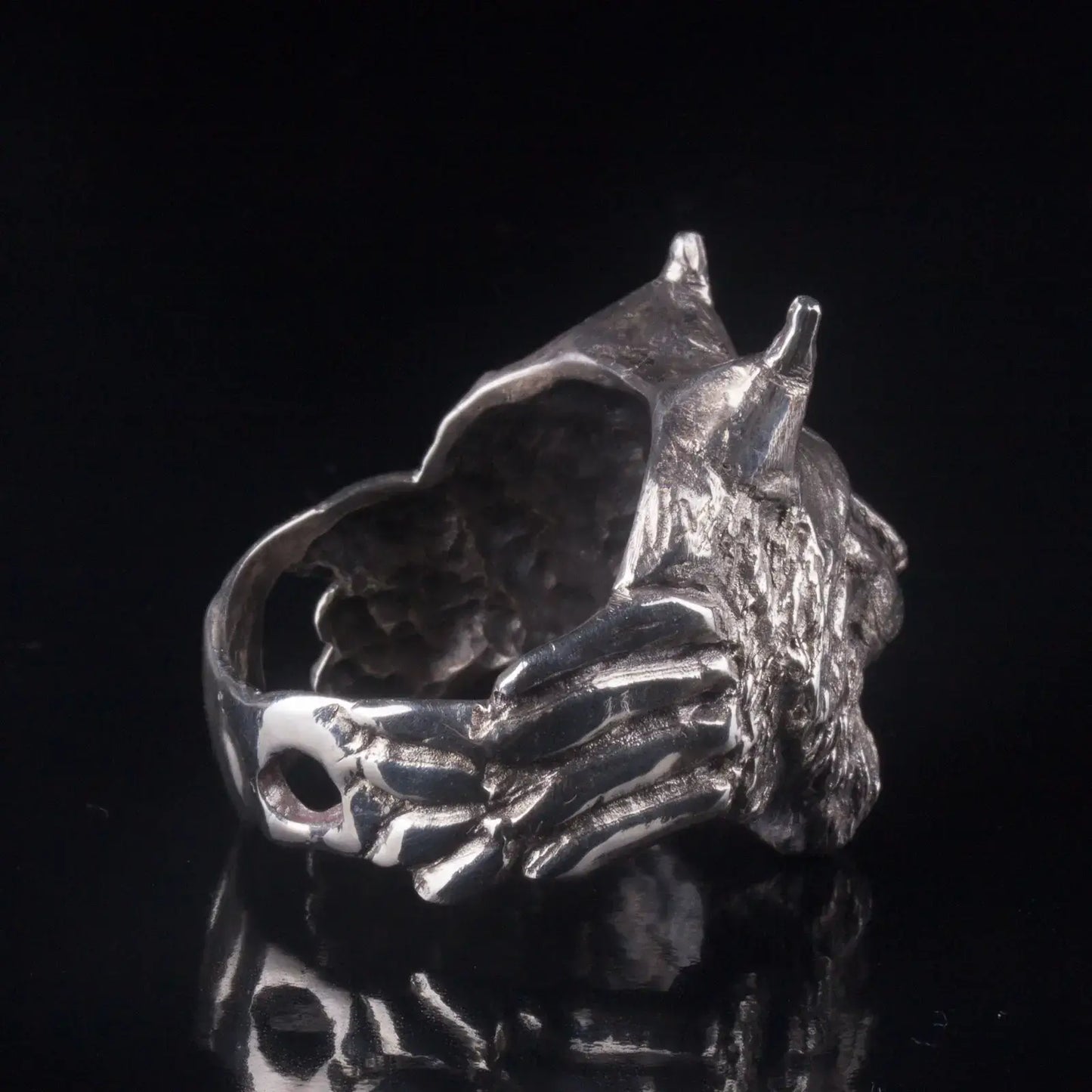 Lynx Ring in Silver, Wild Cat Ring , Man Statement Ring, Chunky Totem Ring