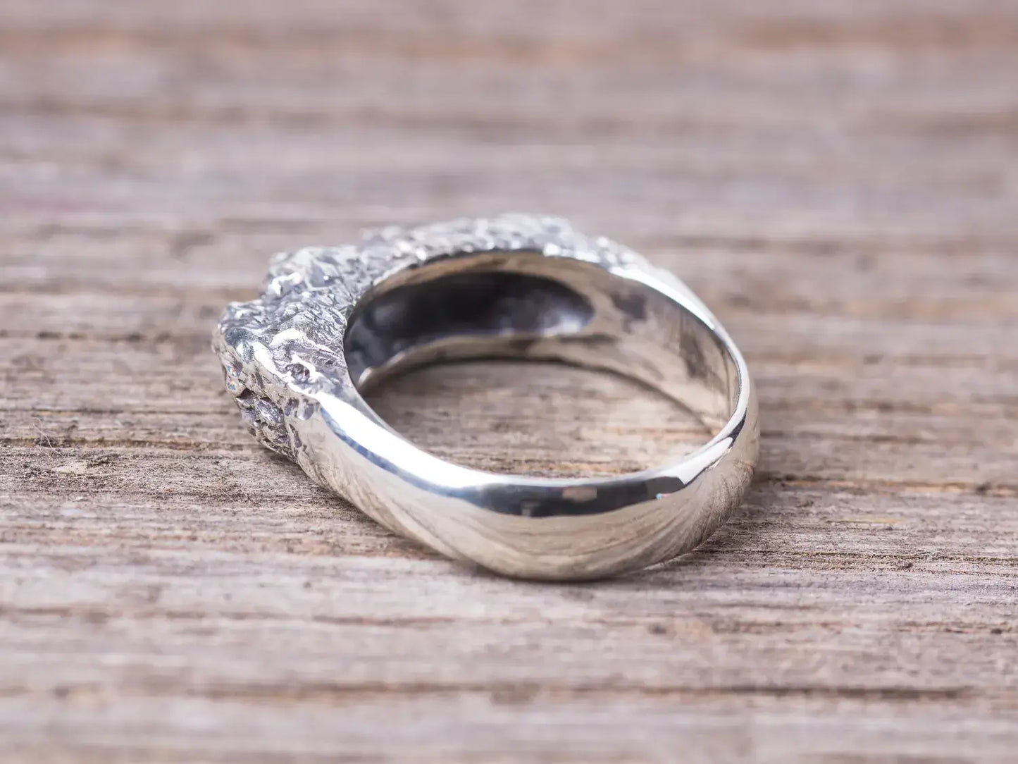 Mountain Ring, Sterling silver rock ring, Organic Textured Ring, Nature jewelry