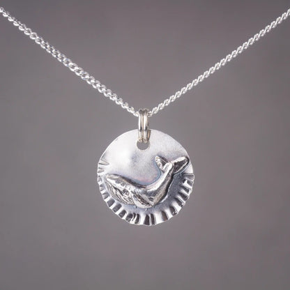 Whale Charm Pendant Necklace in Silver, Ocean Animal Necklace, Marine Creature Pendant