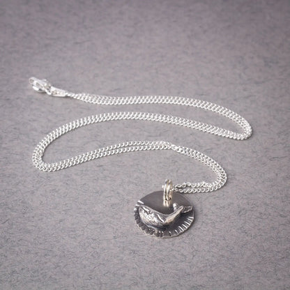 Whale Charm Pendant Necklace in Silver, Ocean Animal Necklace, Marine Creature Pendant