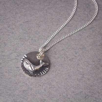 Whale Charm Pendant Necklace in Silver, Ocean Animal Necklace, Marine Creature Pendant