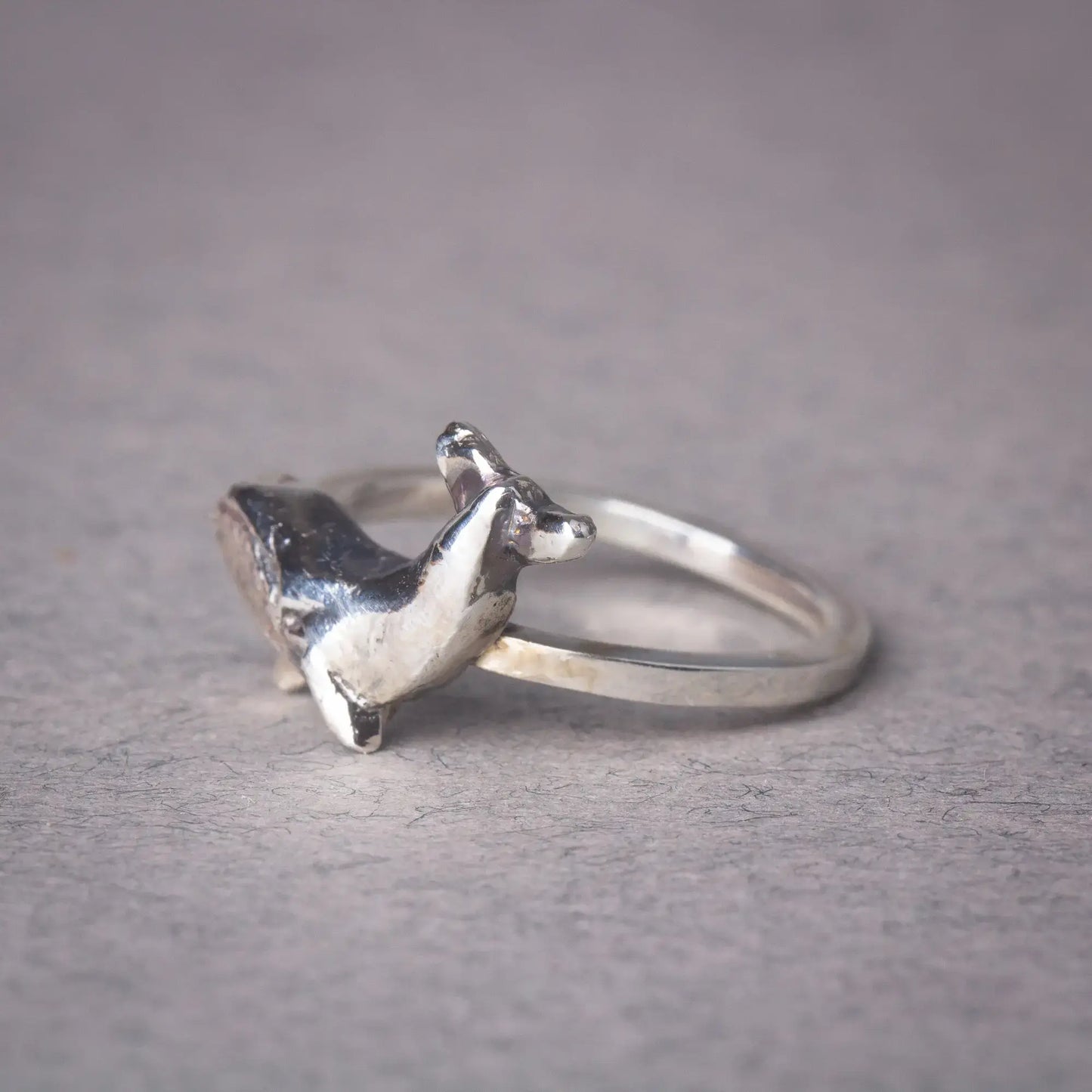 Whale Ring in Sterling Silver, Minimalist Ocean Ring, Sea Lovers Gift