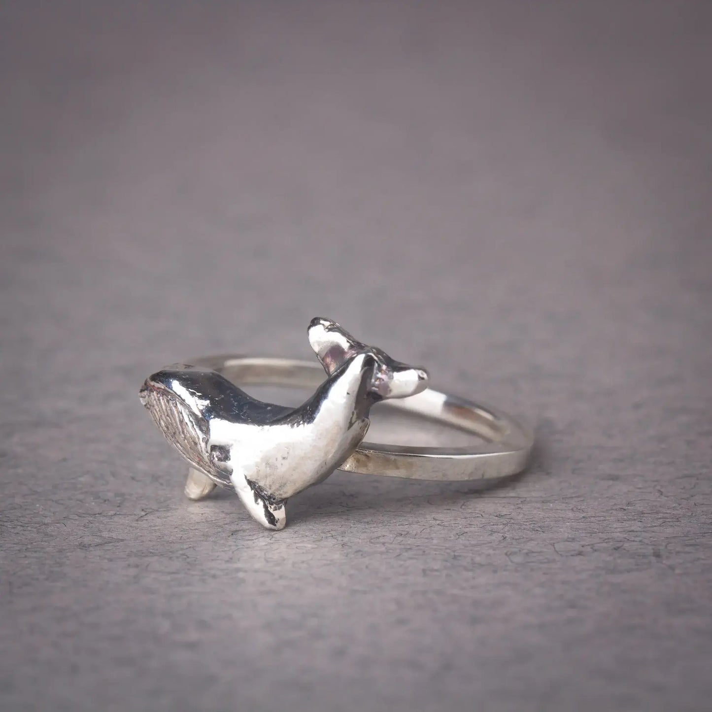 Whale Ring in Sterling Silver, Minimalist Ocean Ring, Sea Lovers Gift