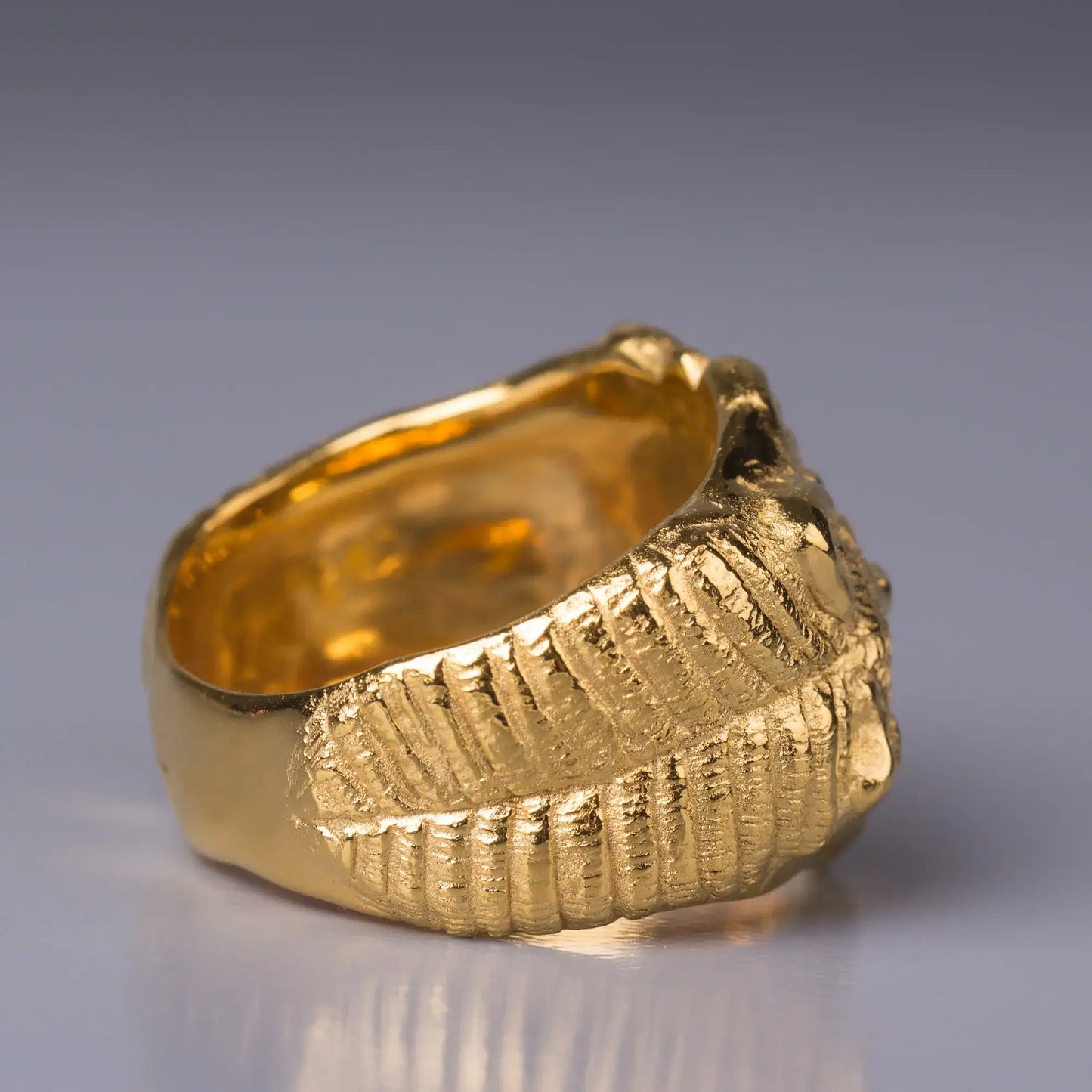 14k Gold antique Style Ring, Etruscan-Inspired Signet Ring