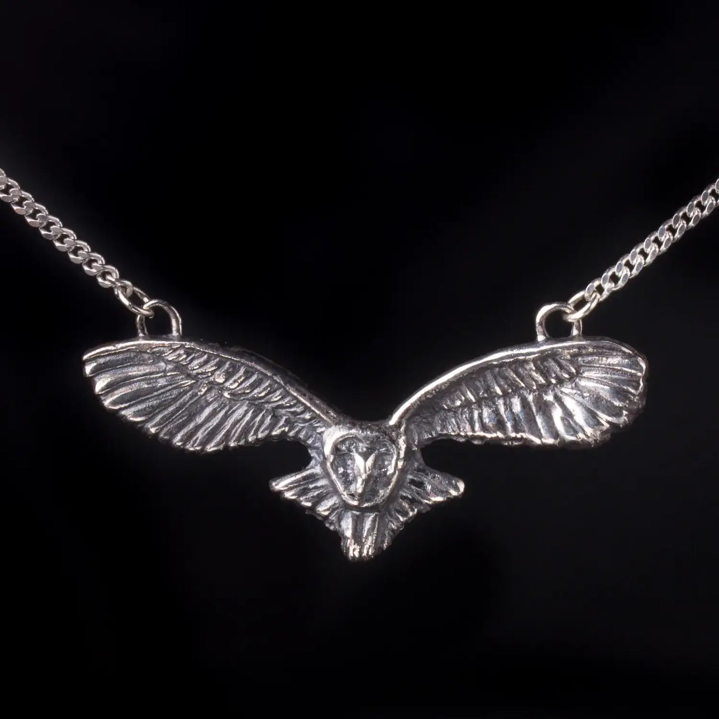 Owl Pendant in Silver,Bird Witch Pendant