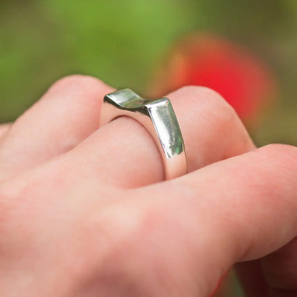 Cat Ears Geometric Ring in Silver