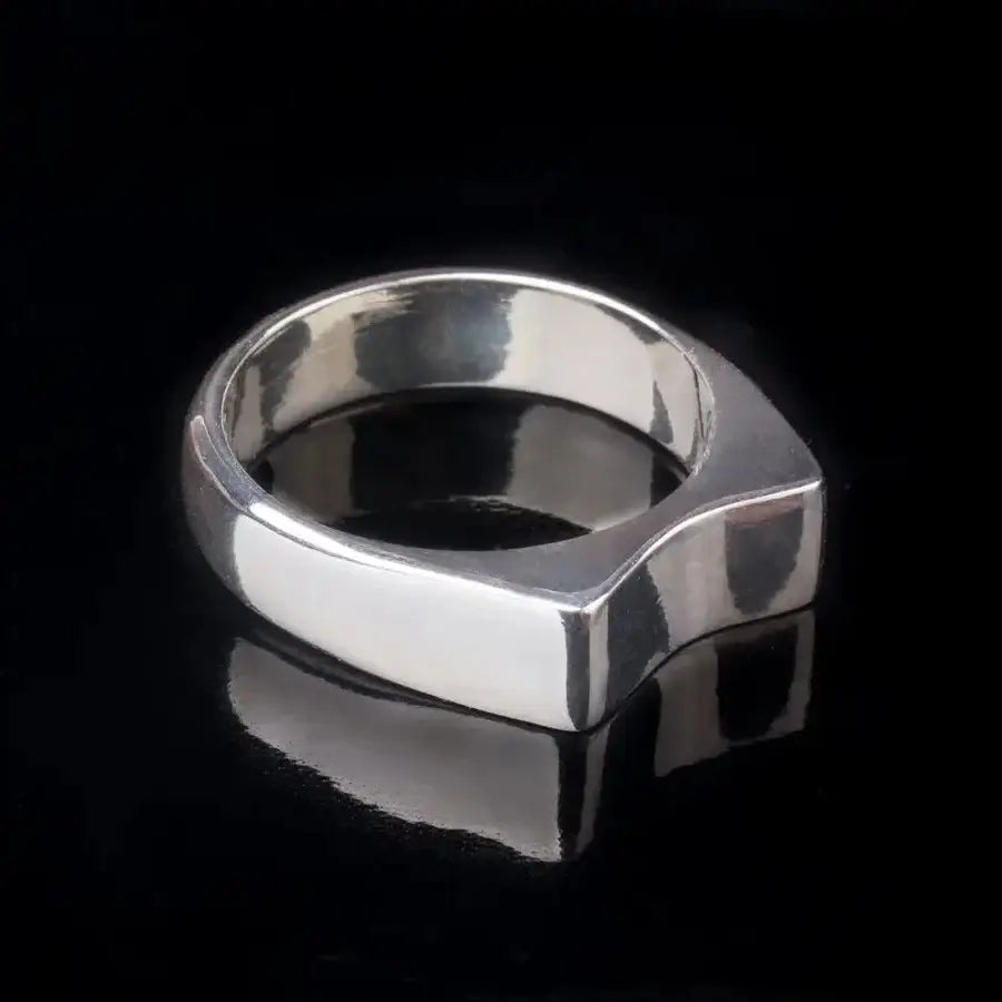 Geometric Cat Ring in Silver, Solid Sterling Silver Ring, Cat Lover Gift