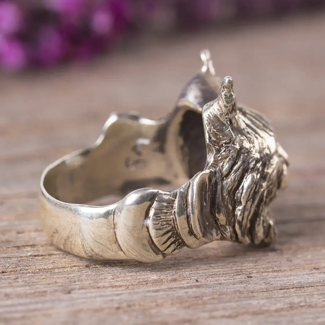 Lynx Statement Ring, Sterling Silver Spirit Animal Jewelry, Woodland Wild Cat Ring