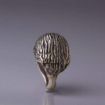 Porcupine Sculpted Silver Ring, Wild Animal Totem Artisan Ring