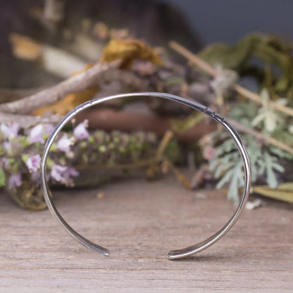 Minimalist Sterling silver cuff bracelet, Round silver cuff bracelet